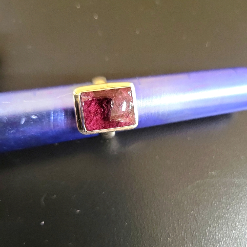 Square purple stone ring